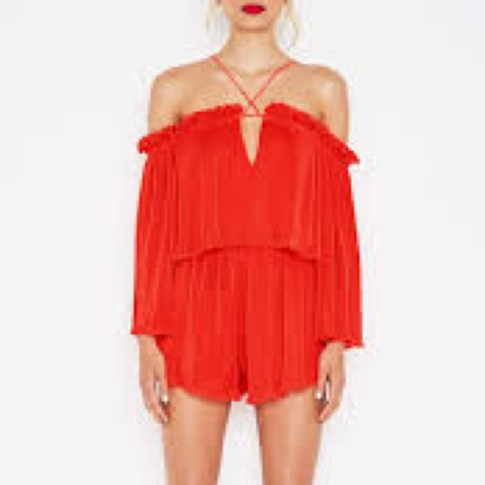 Alice McCall Vibrant Red Ruffled Top. Size US6